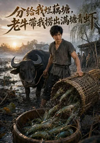 分给我烂藕塘，老牛带我捞出满塘青虾